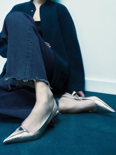 KaroNairy Stiletto Heels for Women Pointed Toe Slingback Heels Closed Toe mid Heel Wedding Dress Pumps Shoes with Buckles4