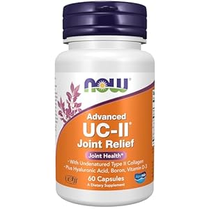 NOW Foods Supplements, UC-II Advanced Joint Relief with Undenatured Type II Collagen, plus Hyaluronic Acid, Boron, Vitamin D-3, 60 Veg Capsules