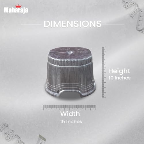 Image of MAHARAJA Neo Plastic Sitting Stool for Indoor Or Outdoor | Kitchen & Living Room (Silver, Pack of 4 (10 inch))