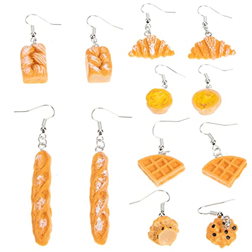 Boucles d'oreilles pendantes pain fantaisie en lot de 6 paires pour femme