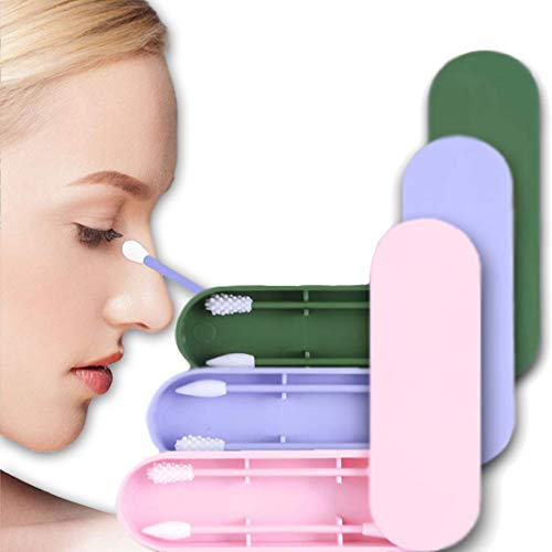 Preisvergleich Produktbild 6 Pieces Wiederverwendbare Wattestäbchen, wattestäbchen wiederverwendbar Waschbar Sicherheits Silikon WattestäBchen Doppelseitiger Umweltfreundlicher Wattestäbchen