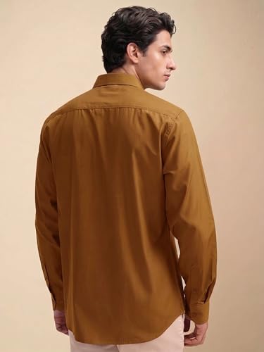 Image of Cozytton Men's Pure Cotton Solid Stylish Casual & Formal Wear Shirt | Stylish Regular Fit Full Sleeve Comfortable Office Party Trendy Shirt - Multi Color