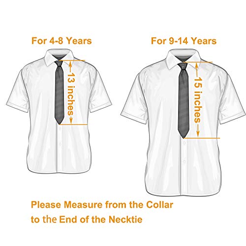 Cangron 13" Necktie For Boy Toddler Tie Pre-Tied Black Boys Tie With Giftbox Lzc13He #TOP3