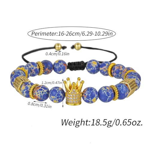 Pulsera para hombre con dije corona de acero inoxidable miniatura 5