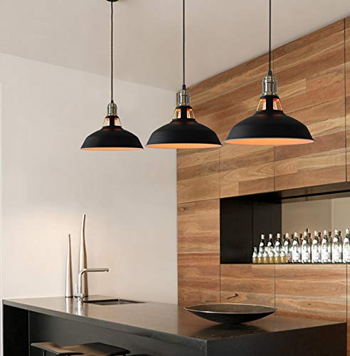 Stglighting Track Mount Pendant Lighting 1-Light H-Type Track Light Dimmable Pendants Black Lampshade Restaurant Chandelier Decorative Pendant Light Industrial Factory Pendant Lamp 1-Light #TOP5