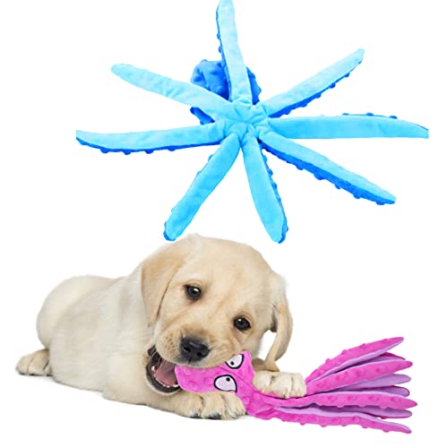 Lemcrvas Squeaky Octopus Dog Toys, Durable No Stuffing Crinkle Plush Puppy Toys For Teething Small Dogs, Interactive Dog Chew Toys For Small Dogs, Keep Your Pup Happy And Entertained, 2 Pack #TOP6