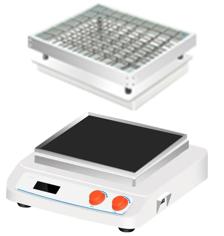 Tabletop Orbital Shaker Linear Shaker Reciprocating Shaker Flask Mixing Equipment with Spring Tray Shaking Mode Reciprocate DC Brushless Motor Speed Range 60 to 400rpm Left and Right Traverse