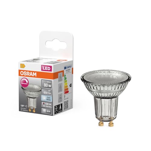 OSRAM Reflector LED Spot Superstar PAR16 80 regulable, blanco neutro 4000 K, 6,9 W, GU10, 120°, 650 lm, 15.000 h, para iluminación puntual, tiendas