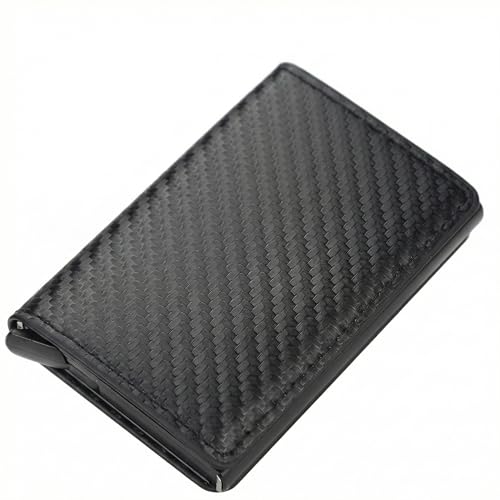 Carteira Slim Porta Cartões Antifurto RFID Couro Sintético Premium Ejeção Automática 7 Compartimentos Resistente