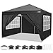 Produktbild cobizi Faltpavillon 3x3m Pop Up Pavillon Faltbar mit 4 Seitenwände | wasserdicht | UV-Schutz 50+ | Gartenpavillon Partyzelt für Garten Party Markt Picknick | inkl. Tasche, Blau Weiß Schwarz