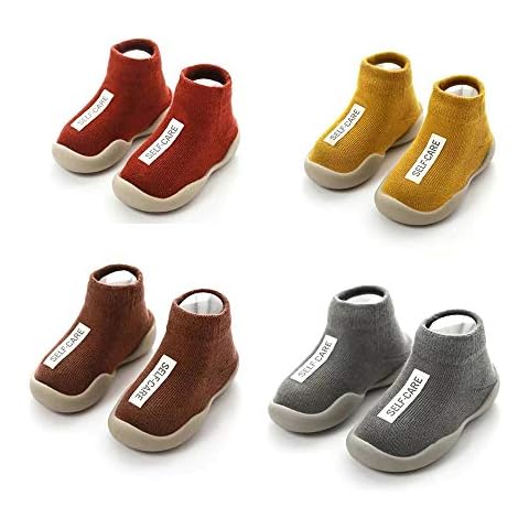 CHAYANG 4 PACK Baby Boys Sock Shoes Anti Slip Infant Warking Socks for 18-24 Months Cover