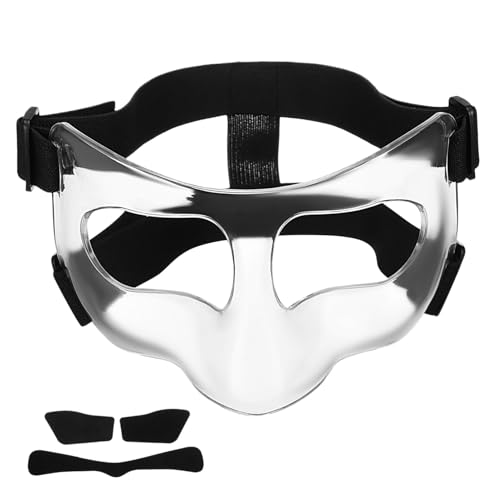 HANABASS Adjustable Nose Guard Clear Face Guard for Basketball Soccer Baseball Durable Protective Facial Mask with Enhanced Coverage for Accidental Impacts