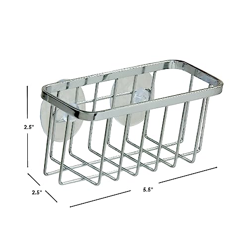 Home Basics SH41080 Soporte de Succión para Fregadero para Esponjas, Estropajos y Jabón, Cromo miniatura 3