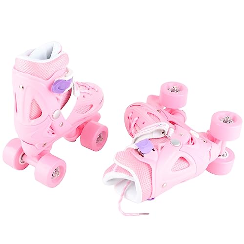 2 In 1 Roller Skates Comprehensive Braking System Sliding Illuminated Pink Roller Skates For Indoor Use (XS)