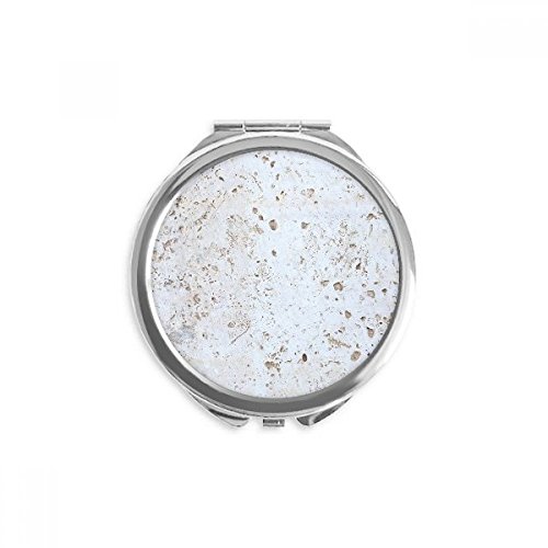 Miroir de poche rond maquillage portable texture mur blanc