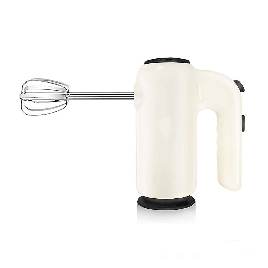 Egg Beater Handheld Electric Household High Power 200w Hand Mixer for Kitchen 5-Speed Settings Two Powder Stick-Beige