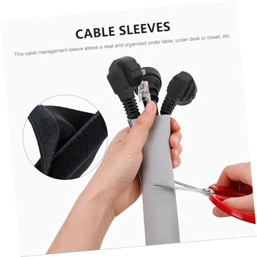 Sewroro manga flexible para gestión de cables para cables de computadora, organizador portátil de cables, funda para ocultar cables para escritorio, oficina y hogar, negro miniatura 2