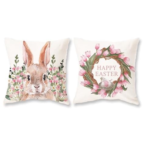 TAJWE Easter Bunny Pillow Covers 20x20 Cover