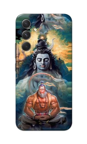 Image of Plastic Printfidaa Printed Hard Back Cover Case For Samsung Galaxy A54 5G Back Cover (Lord Shiva And Hanuma) -112, Multicolor