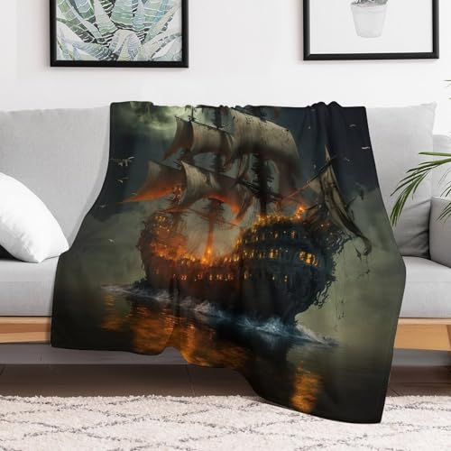 Couverture canapé pirate ship de qualité supérieure en flanelle moelleuse - 3