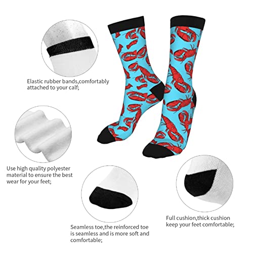 Jedenkuku Red Lobster Food Beach Novelty Fun Crew Socks Fashion Comfortable Men's And Women's Socks #TOP6