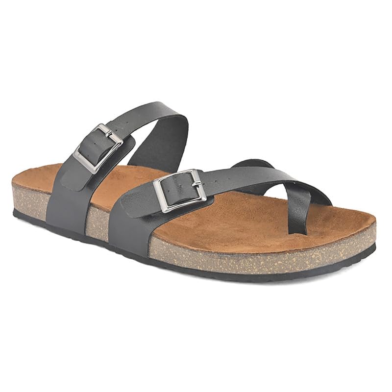 Skora Cork Flat Black Sandal for Women (B0D45KY28N) Amazon Price History, Amazon Price Tracker