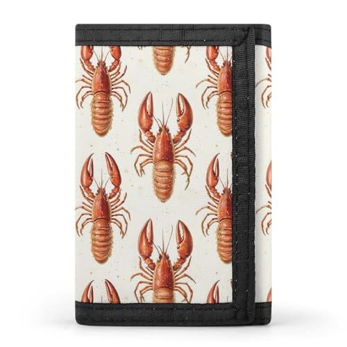 Realistic Lobster A Print Wallet for Men, 8 Credit Card Holder Slim Minimalist Front Pocket Small Mens Bifold Wallets