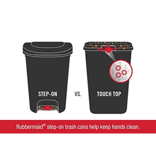 Rubbermaid Step-On Trash Can, 13-Gallon, Black #TOP3