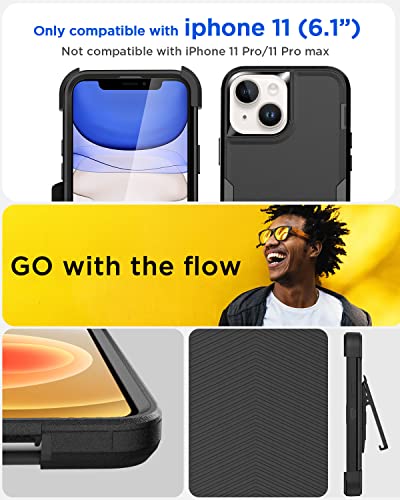 Aicase Magnetic Belt Clip Case For Iphone 11 With Magsafe,Heavy Duty 2-Layer Pocket-Friendly Durable Military Grade Protection Shockproof/Drop Proof Protective Cover For Iphone 11 6.1” #TOP7