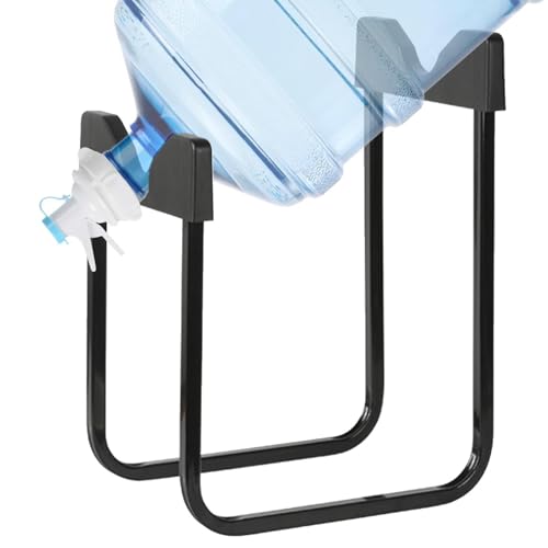 Soporte y botella de agua de 3 a 5 galones, soporte dispensador de bebidas antideslizante con vertedero, botellero con válvula dispensadora