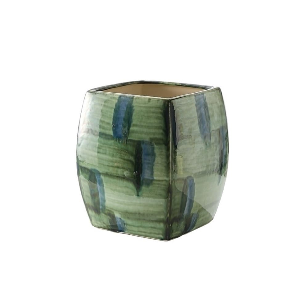 Pots de jardin en céramique vert petit modèle avec drainage