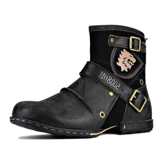 Bota masculina OSSTONE de couro Chukka com zíper e botas casuais estilo retrô OS-5008-1-DA1B1, Retro Black, 11 Wide