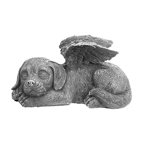 LQKYWNA Tierstatue imit Engelsflügeln, Grabschmuck für Katzen, Engelsflügel für Haustiere, Gedenkstein Katze/Hund, Harz Grabschmuck Statue für Haus, Garten, Hof - Hund Cover