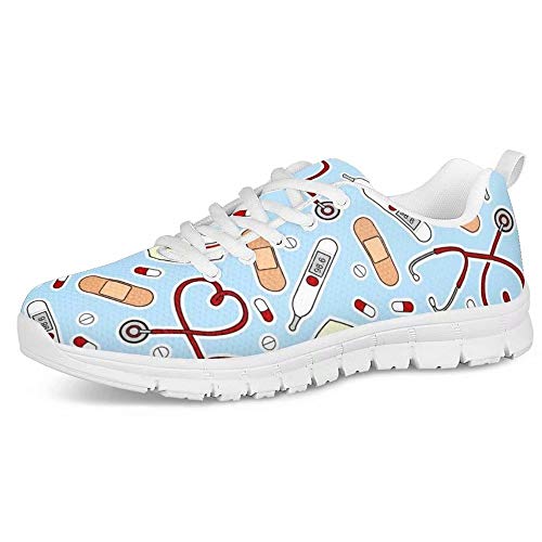 POLERO Nurse Zapatillas para Enfermera patrón para Mujer Hombre Zapatillas Deportivas Ligeras...
