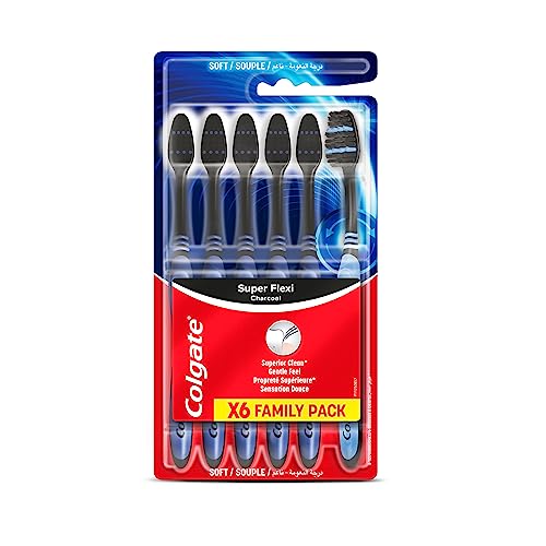 Colgate Super Flexi Charcoal Soft Toothbrush 6 pieces