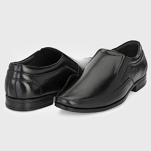 Image of Blue Leather by Centrino Genuine Leather Slip-On Men's Formal Shoe |Stylish with Soft Cushioned Insole|Trendy Non Lace-Up Design |Durable Leather with Anti-Skid Sole | Perfect for Formal Wear (3910)
