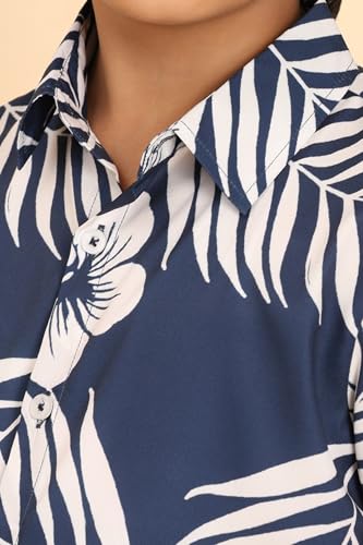 Image of Boys Printed Casual Shirt Short Sleeve Button Down Beach Shirt for Kids