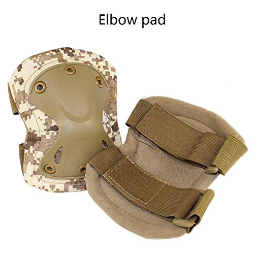 Image of Tactical Combat Knee & Elbow Protective Pads Set for Outdoor CS Paintball Game Cycling Safety Skateboarding Gear Skates Knee Protection Guard Pads