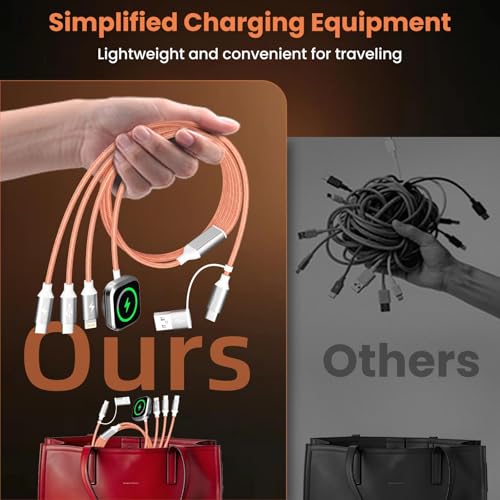 Image of Dual Type-C 4IN2 Multi Charger Cable for iWatch /iPhone /L 5FT 2P