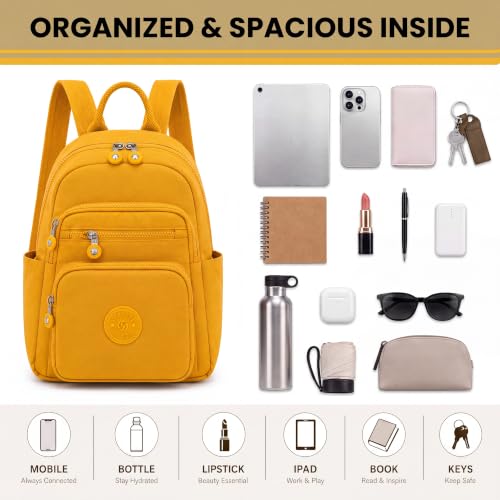 Image of TS WITH TECHSUN Stylish Lightweight Water Resistant Backpack for Women Girls | Anti-Theft Adjustable Shoulder Strap Bag | Multipocket Daypack for Travel, Shopping, Office, Work