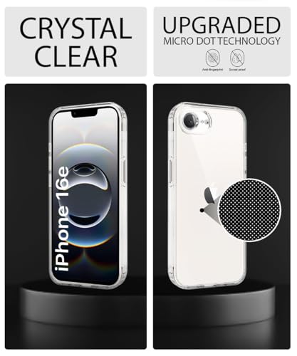 Image of WOW IMAGINE Transparent Back Cover Case for iPhone 16e | iPhone 17e | Raised Bumps for Full Device & Camera Protection Shockproof TPU Silicone Back Case Mobile Cover - Transparent