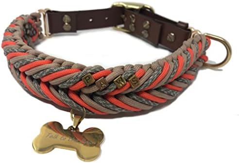 TALK TO THE PAW Brand Paracord Dog Collar – K9 Ruff Wear Braided Paracord Dog Collar - Aztec Dog Collar Woven - Mod Collar Sized for Medium to Large Dog (Large)