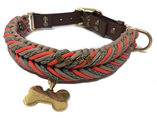 TALK TO THE PAW - Paracord Dog Collar – Aztec Dog Collar - K9 Braided Collar - Mod Collar with Parachute Cord - Buckle Collar- Coastal Rope Collar - Medium to Large Dog (Medium) -  Simple Pleasures of Florida, LLC