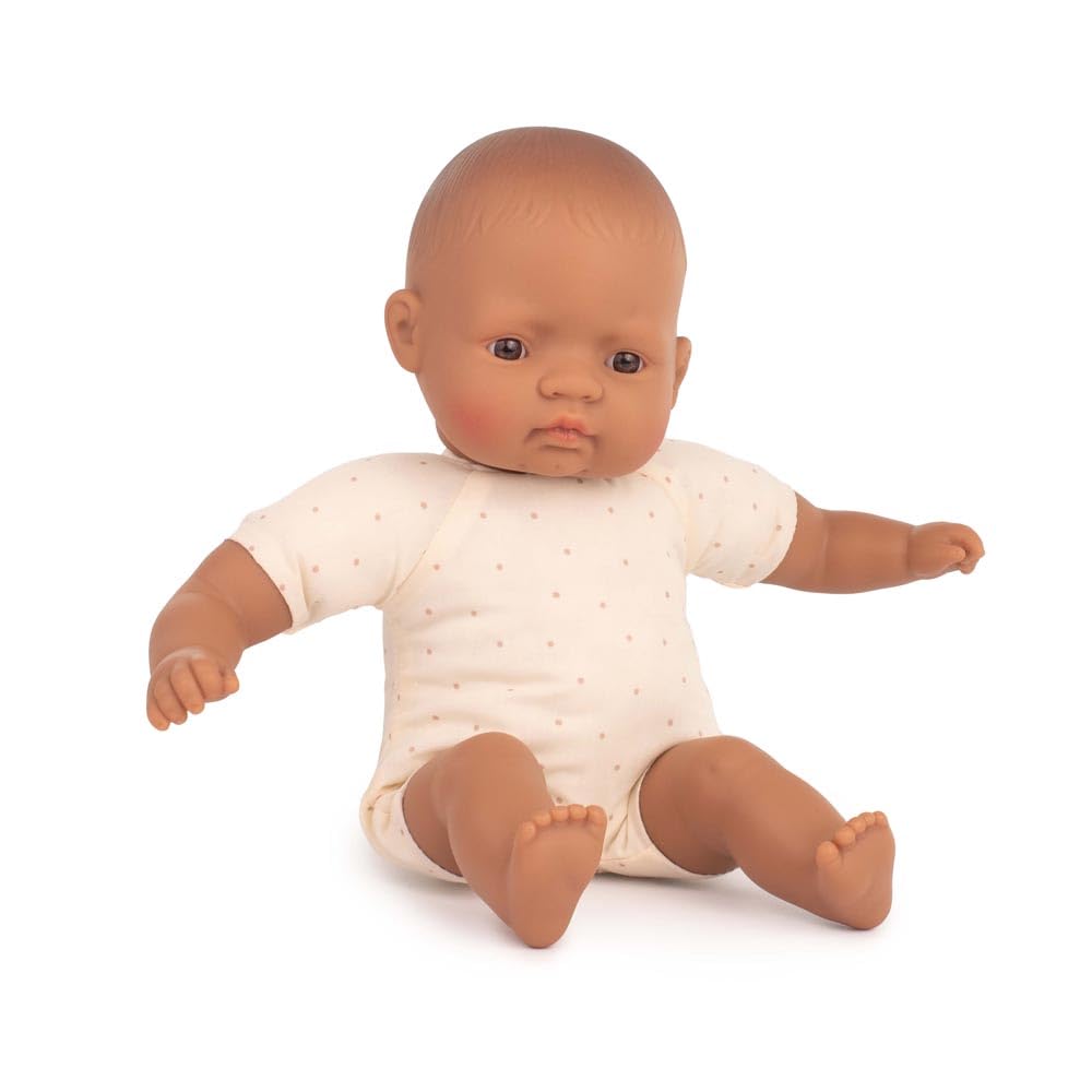 Miniland Hispanic Soft Body Doll 32 cm, in retail box underwear, Natural (31368)