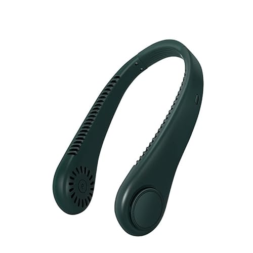 MOREASE Halsventilator, Tragbarer Nackenventilator mit USB Leise, Neck Fan Halsventilator Wiederaufladbar mit 3 Geschwindigkeiten, Persönlicher Ventilator für Reisen, Urlaub, Sport, Draußen (Grün)