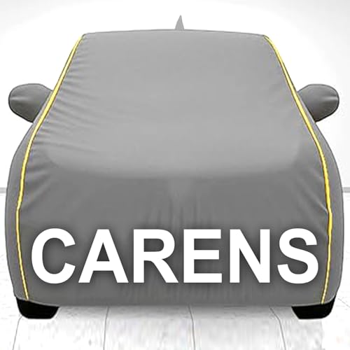 Image of Car Cover for Kia Carens All Model & Years (2022-2025) 100% Waterproof with Mirror Pockets, Triple Stitched Bottom Elastic Dustproof Full Body Protection Heat & UV Resistant Grey