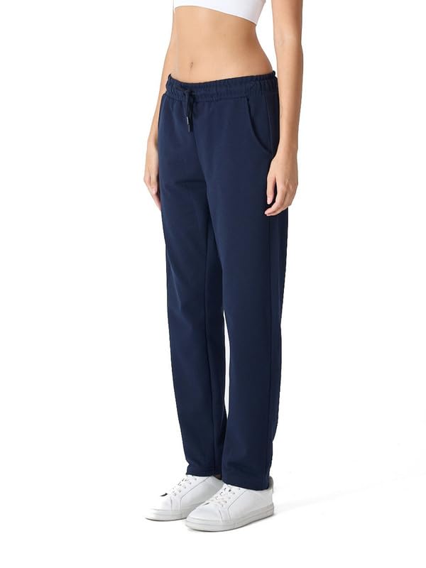COMEOR Jogginghose Damen-Baumwolle Sporthose Lang - Sweatpants Frauen Freizeithose - Lockere Laufhosen Jogger - High Waist Trainingshose Geradem Bein Hose mit elastischem Bund und Taschen Yogahose
