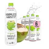 Harmless Harvest Coconut Water Organic Drink 32 Fl Oz, 6 Pack - Natural Electrolyte Hydration, No Sugar Added, No Artificial Ingredients, Original Coconut Water
