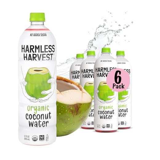 Harmless Harvest Organic Coconut Water Drink, Hydration with Natural Electrolytes, No Sugar Added, Fair for Life Certified, Pure Coconut Water 32 Fl Oz (Pack of 6)