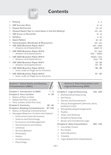 Image of Oswaal CAT (COMMON ADMISSION TEST) | 10 YEARS' | Chapterwise & Topicwise | Solved Papers | Question Bank |2008 & 2017 - 2025|(For 2026 Exam)